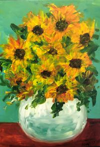 Sonnenblumen by jhago, 50x70, Acryl auf Leinwand, 2022