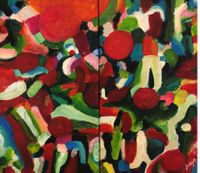 Farbenparty I by jhago, 2x50x70, Acryl auf Leinwand 2021