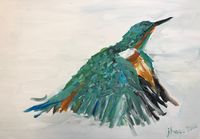 Eisvogel, by jhago, 70x50, Acryl auf Leinwand, 2020